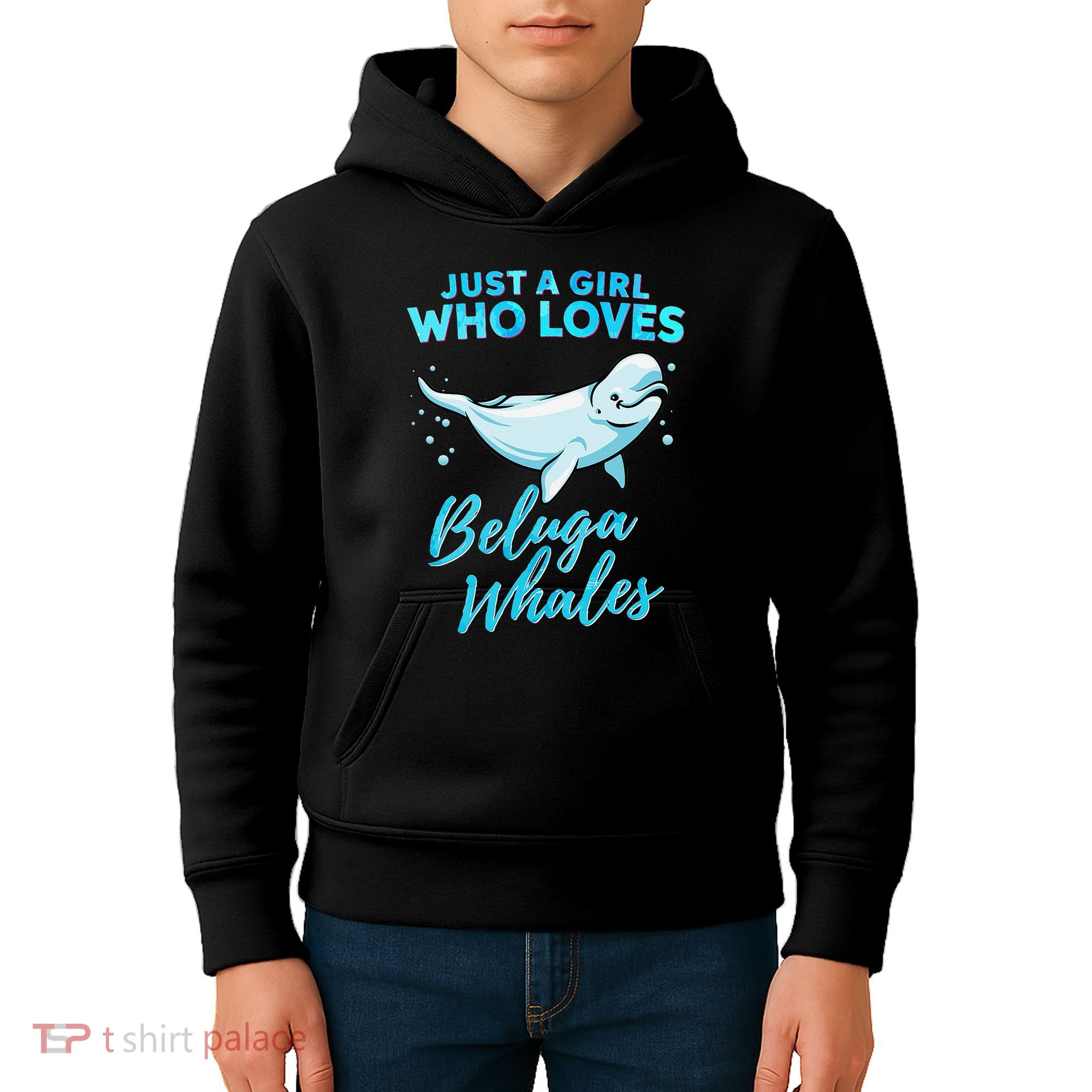 Just A Girl Who Loves Beluga Whales Cute Whale Kids Hoodie