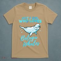 Just A Girl Who Loves Beluga Whales Cute Whale T-Shirt thumb 5