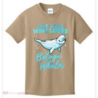 Just A Girl Who Loves Beluga Whales Cute Whale Kids T-Shirt thumb 0