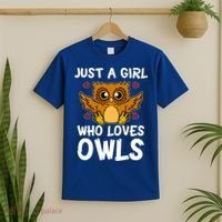 Just A Girl Who Loves Owls Cute Night Owl Costume Gift T-Shirt thumb 2