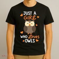 Just A Girl Who Loves Owls Cute Owl Lover Gifts T-Shirt thumb 3