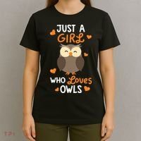 Just A Girl Who Loves Owls Cute Owl Lover Gifts T-Shirt thumb 4