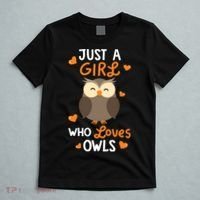 Just A Girl Who Loves Owls Cute Owl Lover Gifts T-Shirt thumb 5