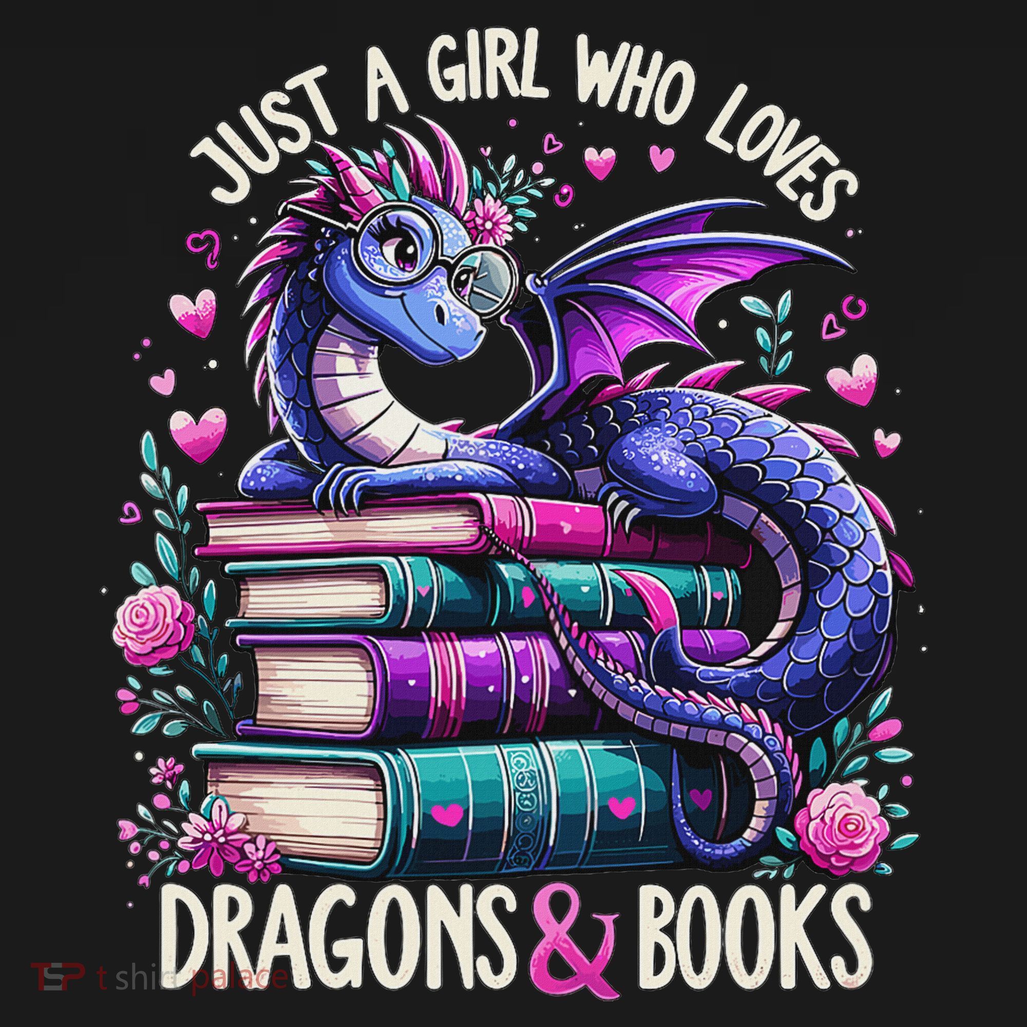 Just A Girl Who Loves Dragons And Books Dragon Reading T-Shirt