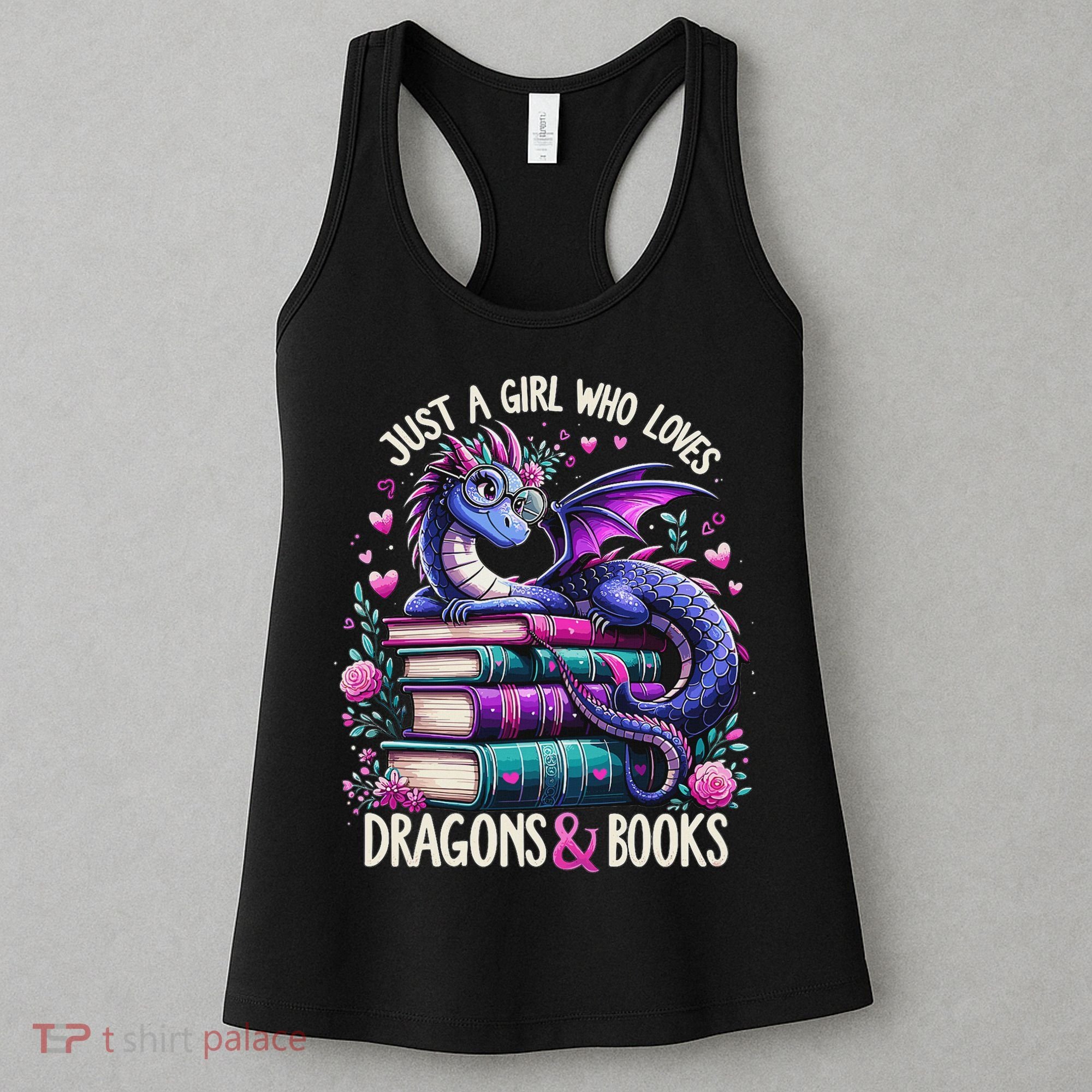 Just A Girl Who Loves Dragons And Books Dragon Reading Women's Tank Top