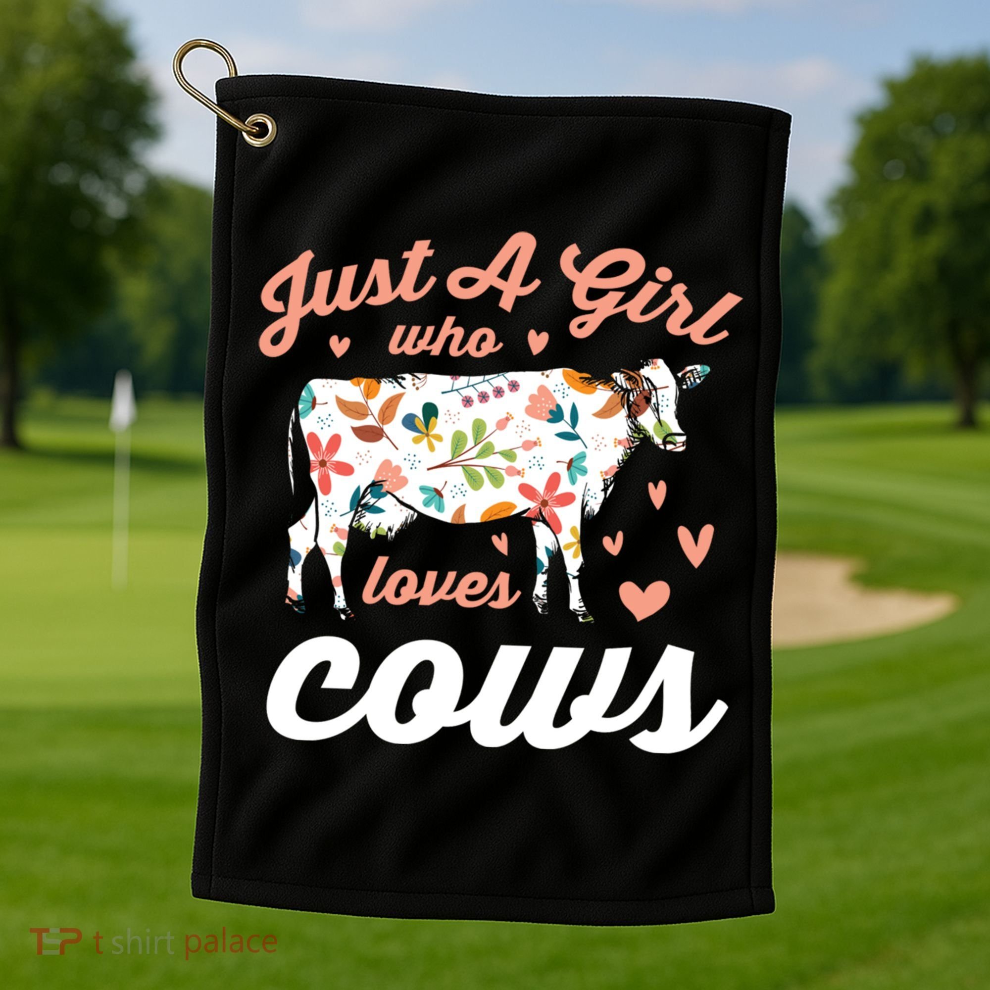 Just A Girl Who Loves Cows Gift Golf Towel