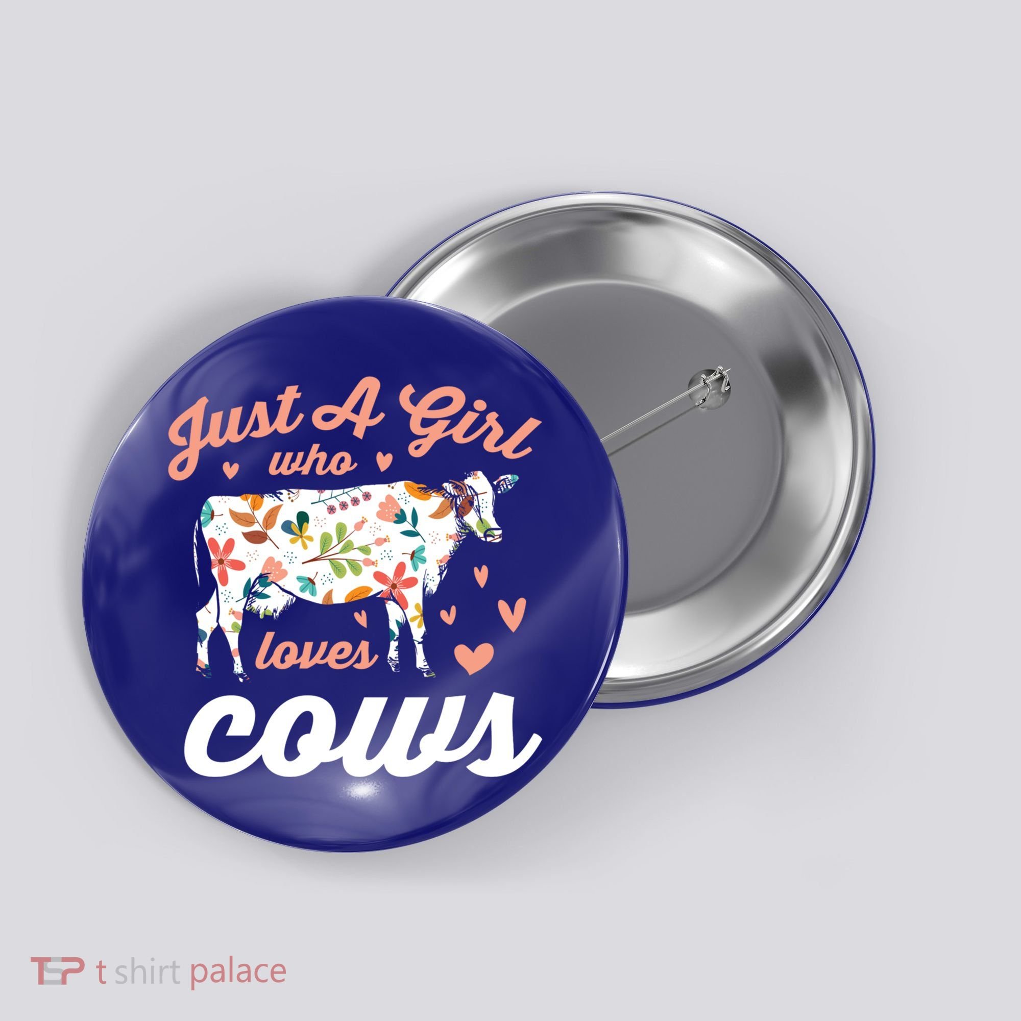 Just A Girl Who Loves Cows Gift Button