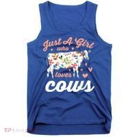 Just A Girl Who Loves Cows Gift Tank Top thumb 0