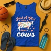 Just A Girl Who Loves Cows Gift Tank Top thumb 4