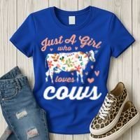 Just A Girl Who Loves Cows Gift Women's T-Shirt thumb 3