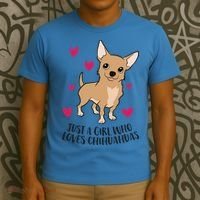 Just A Girl Who Loves Chihuahuas Cute Chihuahua Girl Gift T-Shirt thumb 3