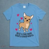 Just A Girl Who Loves Chihuahuas Cute Chihuahua Girl Gift T-Shirt thumb 4