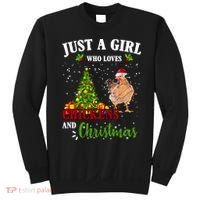 Just A Girl Who Loves Chickens And Christmas Sweatshirt thumb 0
