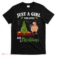 Just A Girl Who Loves Chickens And Christmas T-Shirt thumb 0
