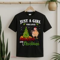 Just A Girl Who Loves Chickens And Christmas T-Shirt thumb 2