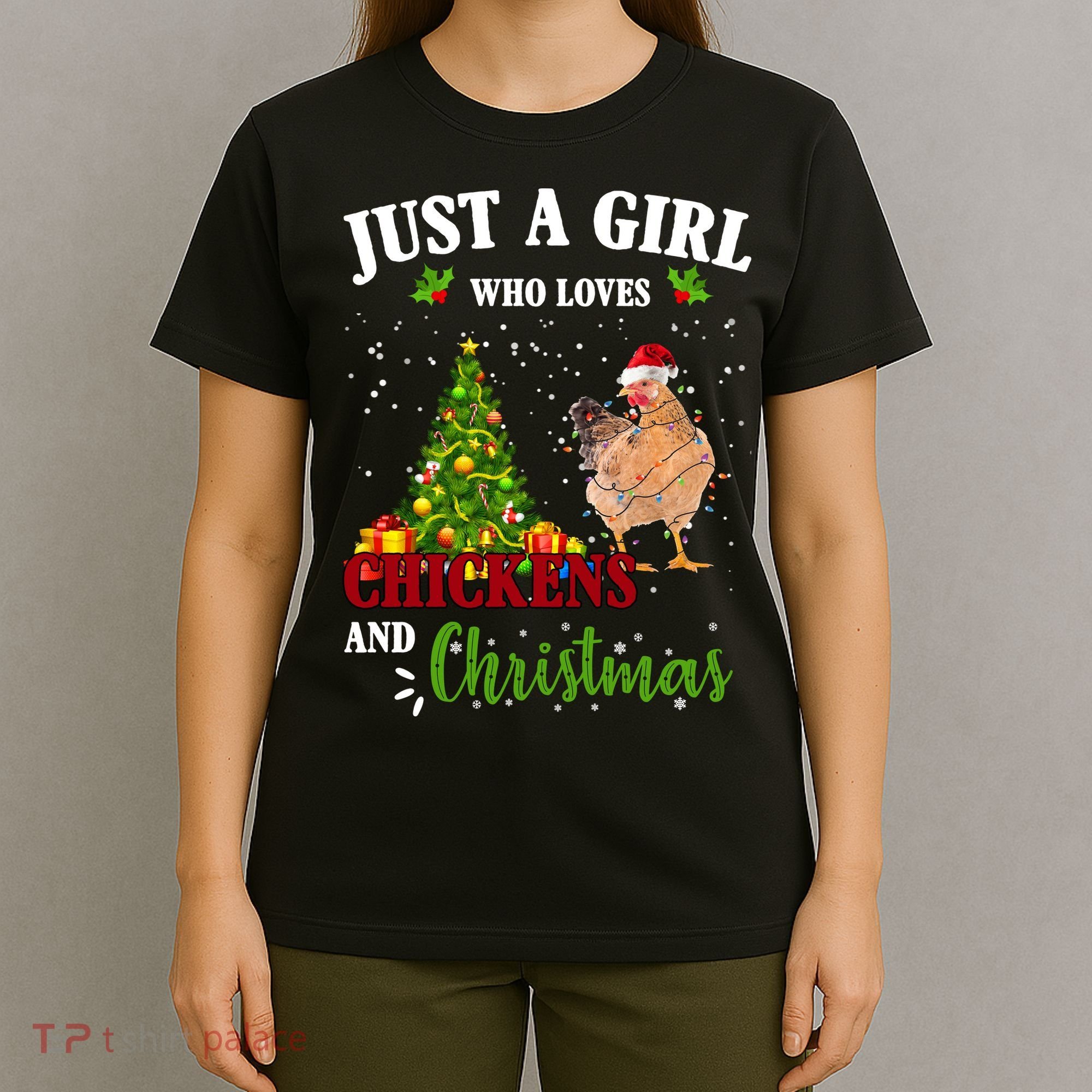 Just A Girl Who Loves Chickens And Christmas T-Shirt