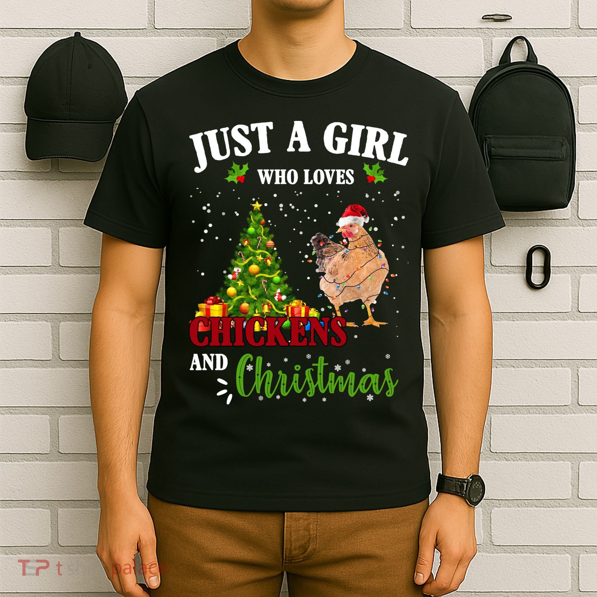 Just A Girl Who Loves Chickens And Christmas T-Shirt