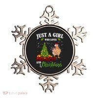 Just A Girl Who Loves Chickens And Christmas Ornament thumb 0
