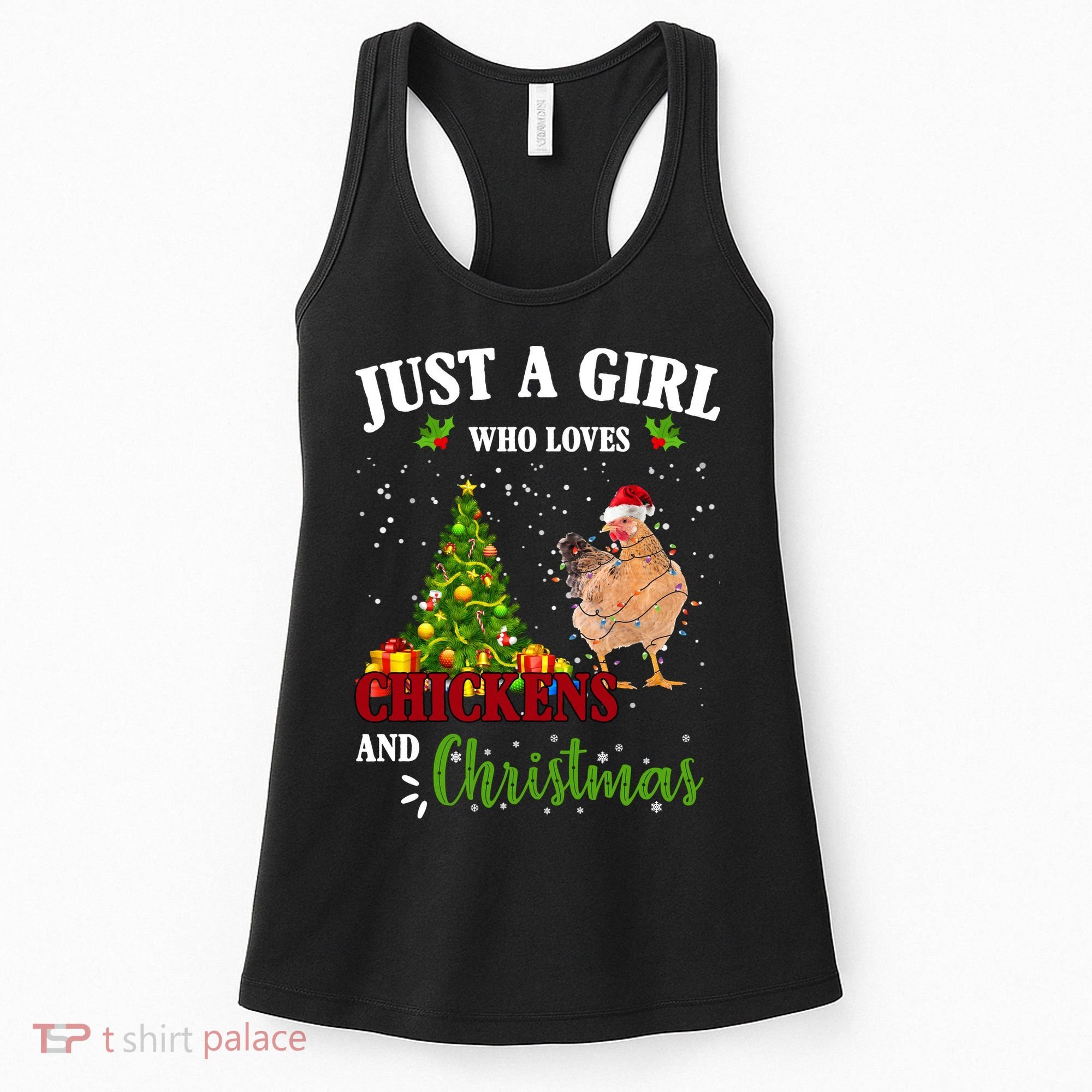 Just A Girl Who Loves Chickens And Christmas Women's Tank Top