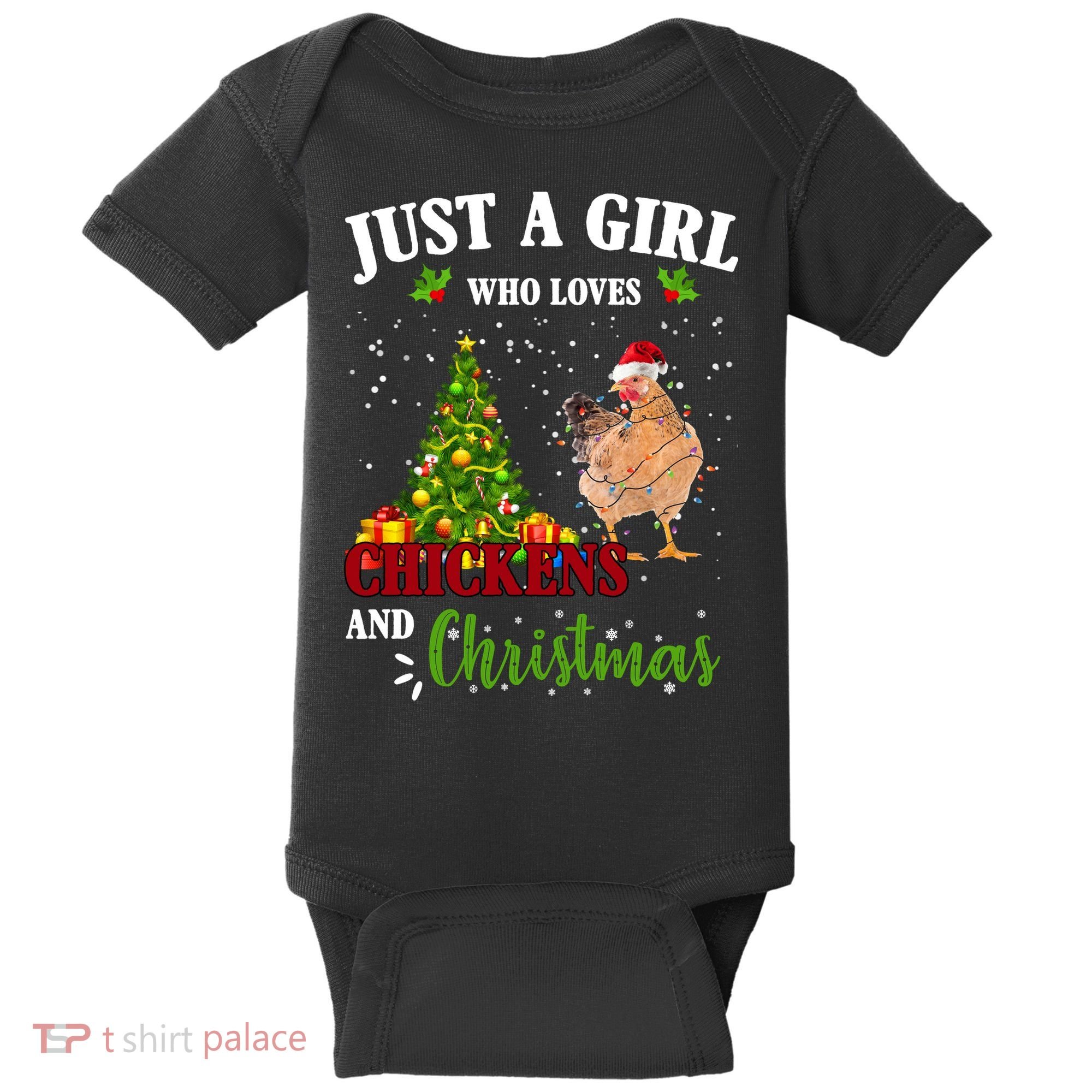 Just A Girl Who Loves Chickens And Christmas Baby Bodysuit