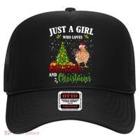 Just A Girl Who Loves Chickens And Christmas Hat thumb 0