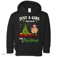 Just A Girl Who Loves Chickens And Christmas Toddler Hoodie thumb 0