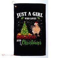 Just A Girl Who Loves Chickens And Christmas Golf Towel thumb 0