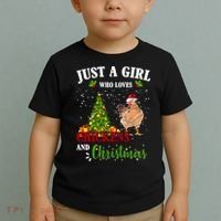 Just A Girl Who Loves Chickens And Christmas Toddler T-Shirt thumb 2