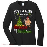 Just A Girl Who Loves Chickens And Christmas Women's Long Sleeve Shirt thumb 0