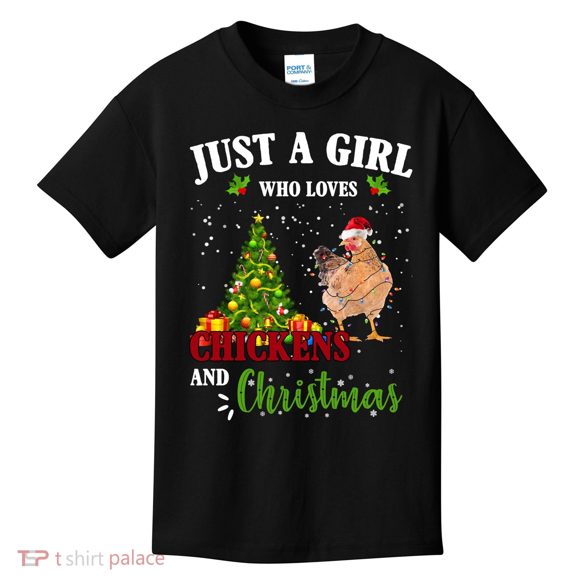 Just A Girl Who Loves Chickens And Christmas Kids T-Shirt