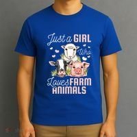 Just A Girl Who Loves Farm Animals T-Shirt thumb 3