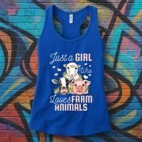 Just A Girl Who Loves Farm Animals Women's Tank Top thumb 3