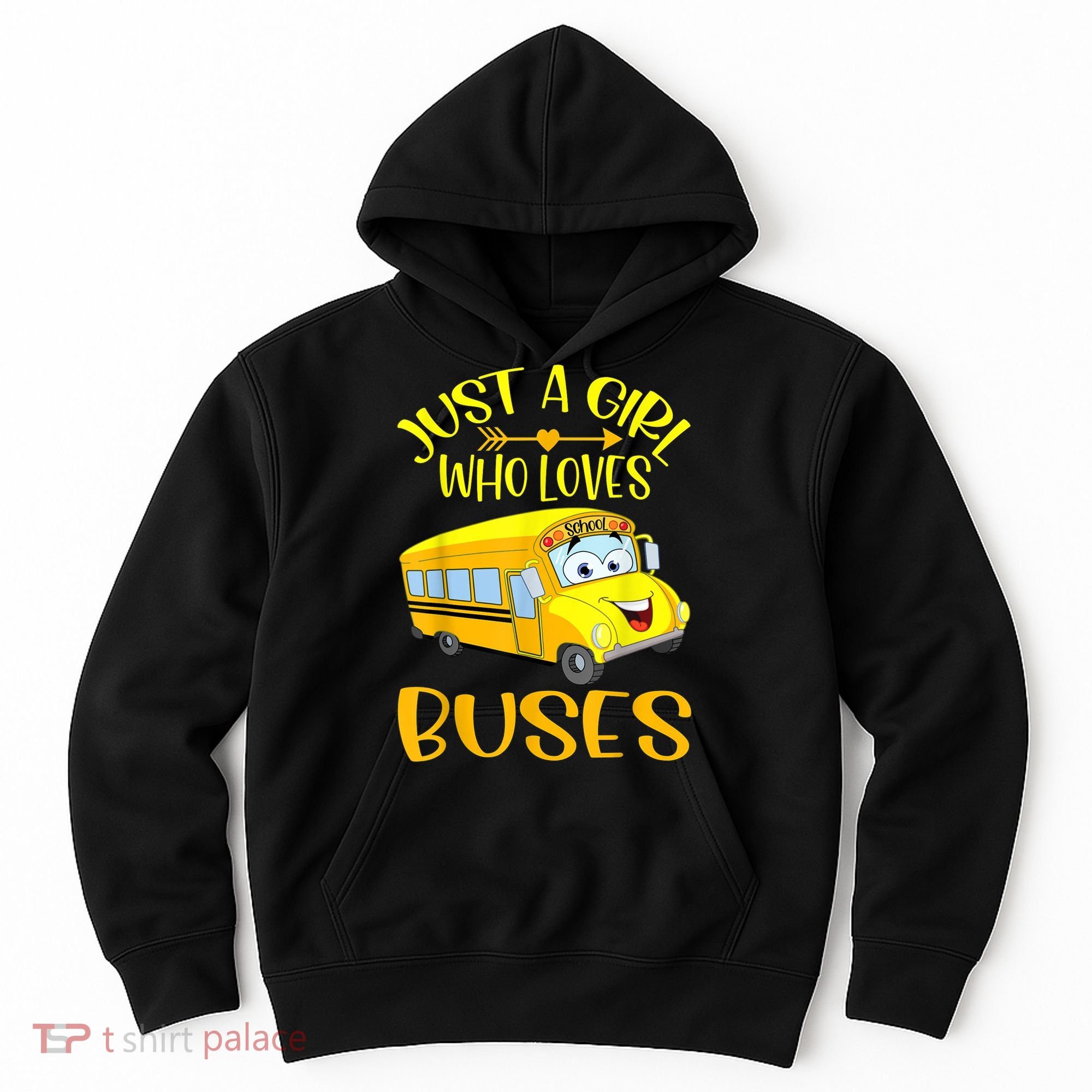 Just A Girl Who Loves School Buses Tee Cute Bus Lovers Hoodie