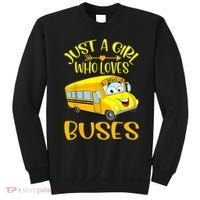 Just A Girl Who Loves School Buses Tee Cute Bus Lovers Sweatshirt thumb 0