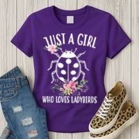 Just A Girl Who Loves Ladybugs Women's T-Shirt thumb 3