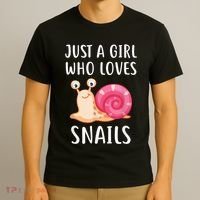 Just A Girl Who Loves Snails Cute Snail Girl T-Shirt thumb 3