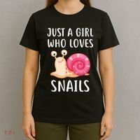 Just A Girl Who Loves Snails Cute Snail Girl T-Shirt thumb 4