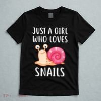 Just A Girl Who Loves Snails Cute Snail Girl T-Shirt thumb 5