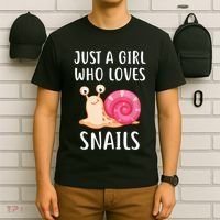 Just A Girl Who Loves Snails Cute Snail Girl T-Shirt thumb 6