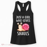 Just A Girl Who Loves Snails Cute Snail Girl Women's Tank Top thumb 0