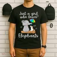 Just A Girl Who Loves Elephants T-Shirt thumb 6