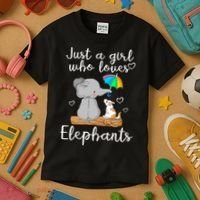 Just A Girl Who Loves Elephants Kids T-Shirt thumb 3