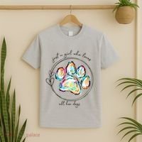 Just A Girl Who Loves All Her Dogs Dog Paw T-Shirt thumb 2