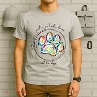 Just A Girl Who Loves All Her Dogs Dog Paw T-Shirt thumb 6