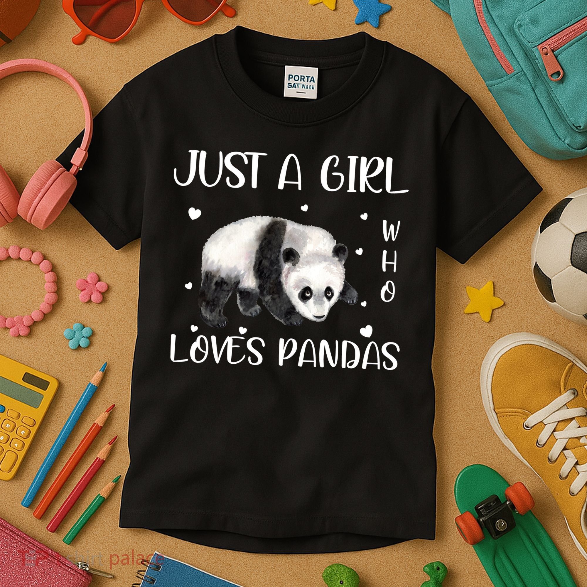 Just A Girl Who Loves Pandas Kids T-Shirt