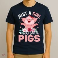 Just A Girl Who Loves Pigs T-Shirt thumb 3