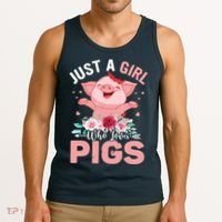 Just A Girl Who Loves Pigs Tank Top thumb 3