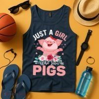 Just A Girl Who Loves Pigs Tank Top thumb 4