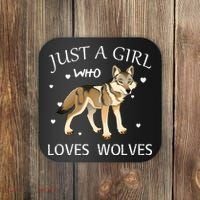 Just A Girl Who Loves Wolves Coaster thumb 0