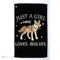 Just A Girl Who Loves Wolves Golf Towel thumb 0